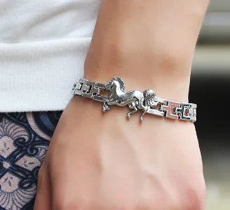 Retro Punk Running Horse Bracelet