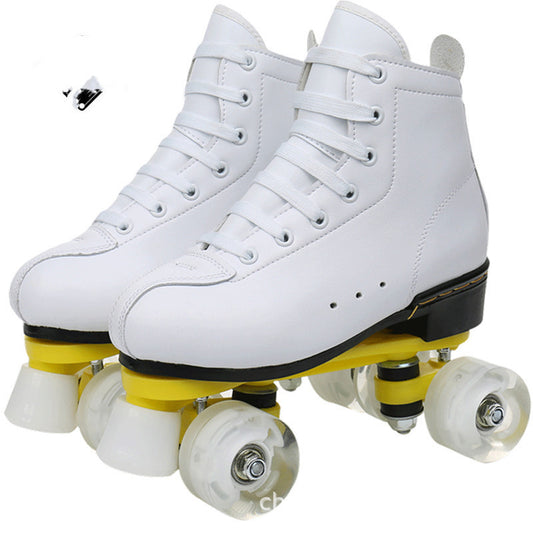 Borg Adult Quad Skates with PU Cowhide Boots -Flash Wheels