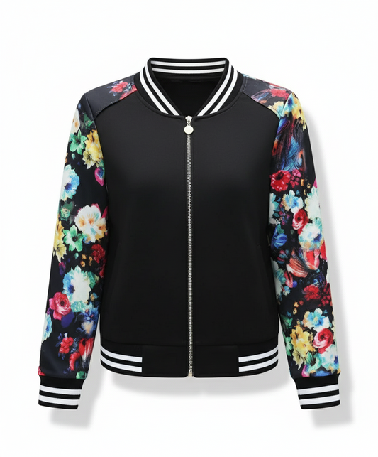 Chic Printed Baseball Jacket