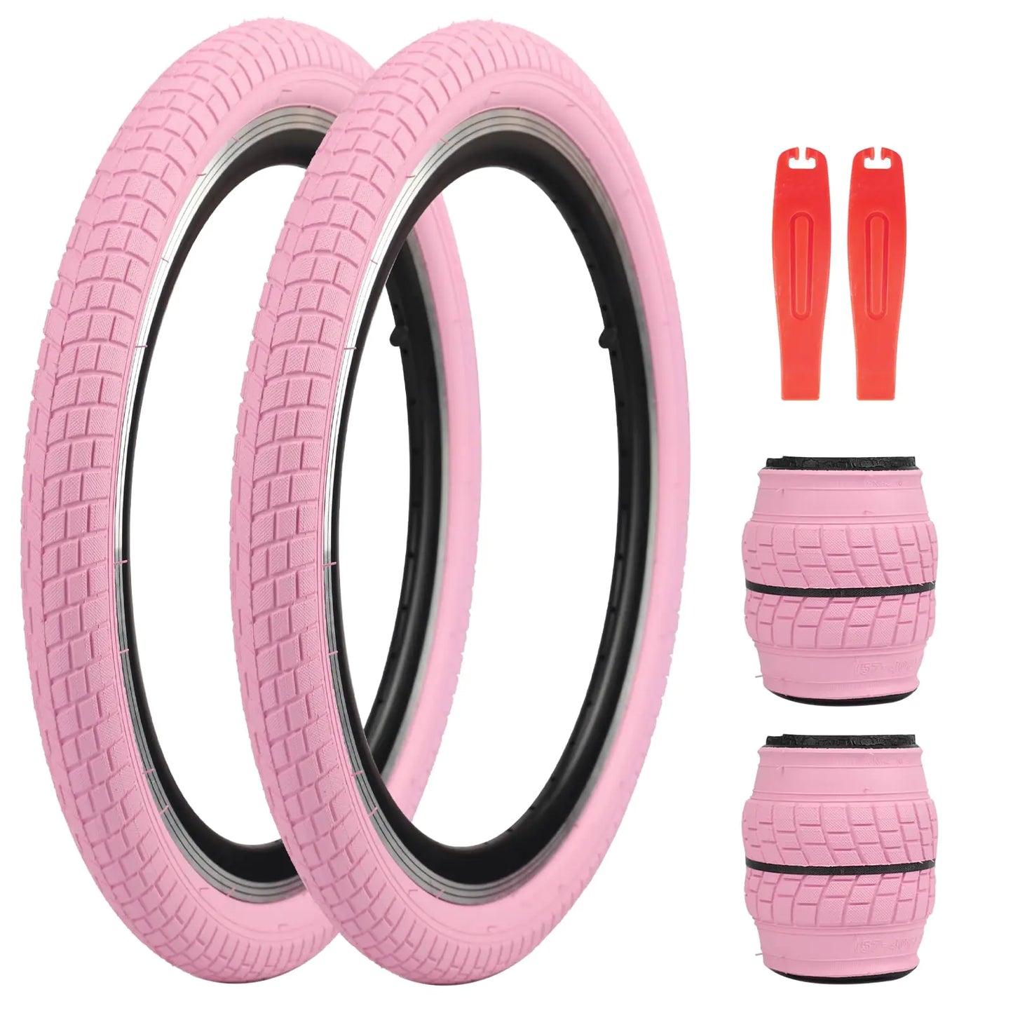 ZUKKA 20 Inch Durable Bike Tire 2-Pack in Pink