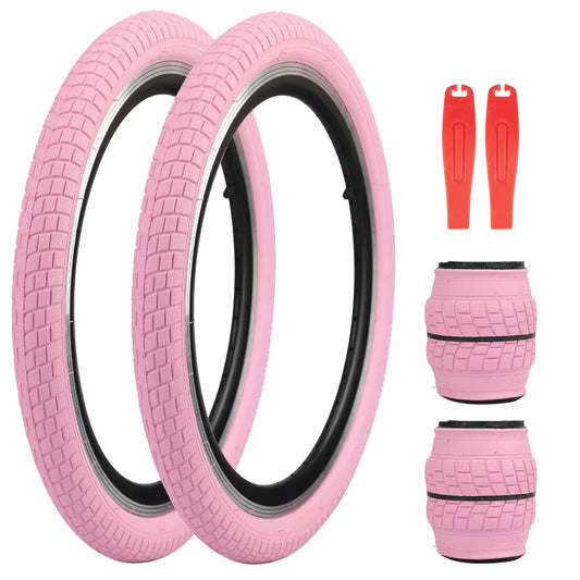 ZUKKA 20 Inch Durable Bike Tire 2-Pack in Pink