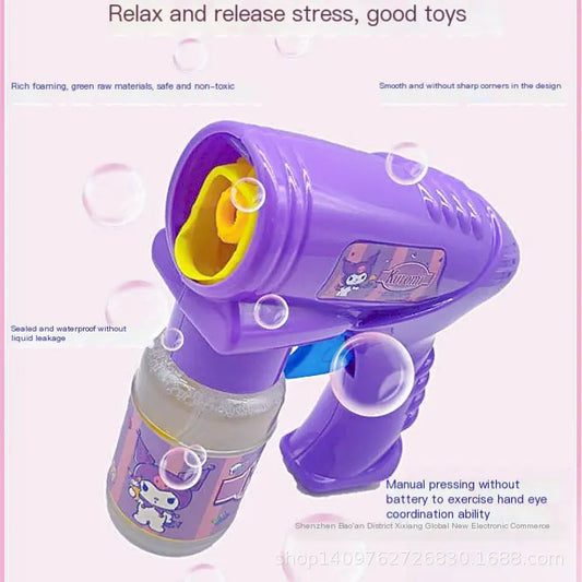 Sanrio Kids Manual Bubble Gun Cartoon Toy for Outdoor Use