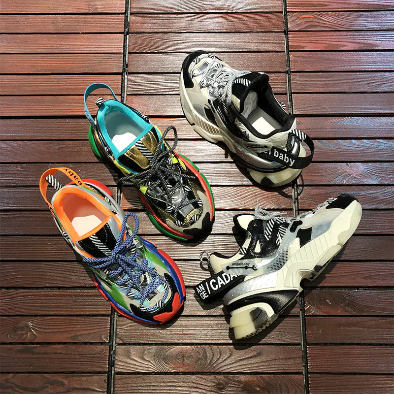 Women's Trendy Color Block Platform Sneakers