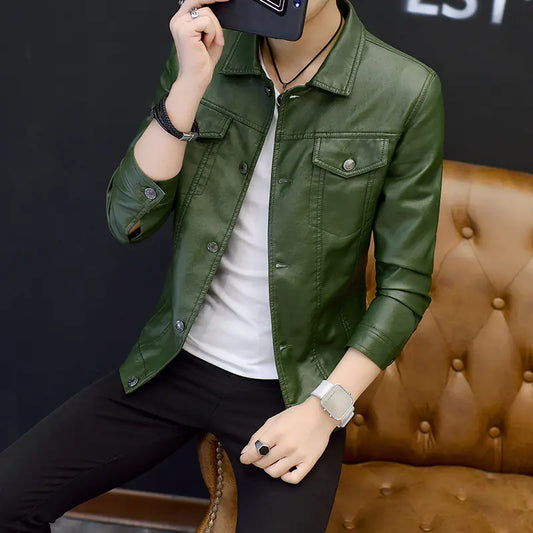 Men's Stylish Leather Moto Jacket