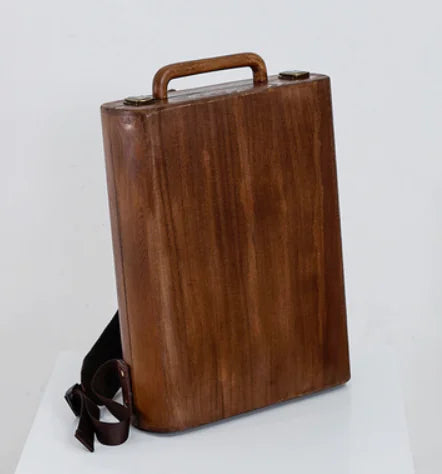 Handmade Wooden Schoolbag - Retro Literary Design