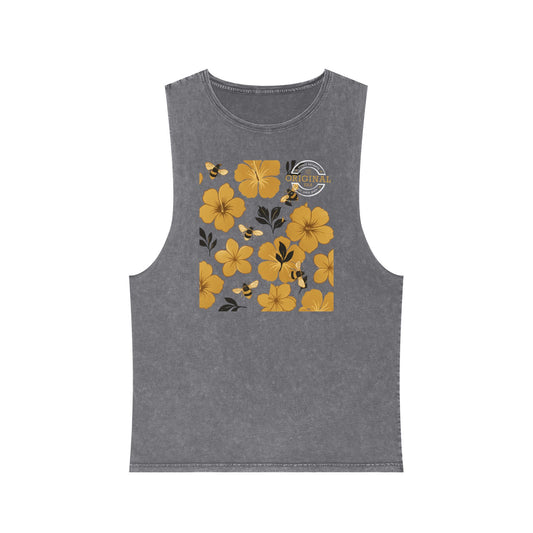 Unisex Humbly FloralBee Stonewash Vintage Tank Top