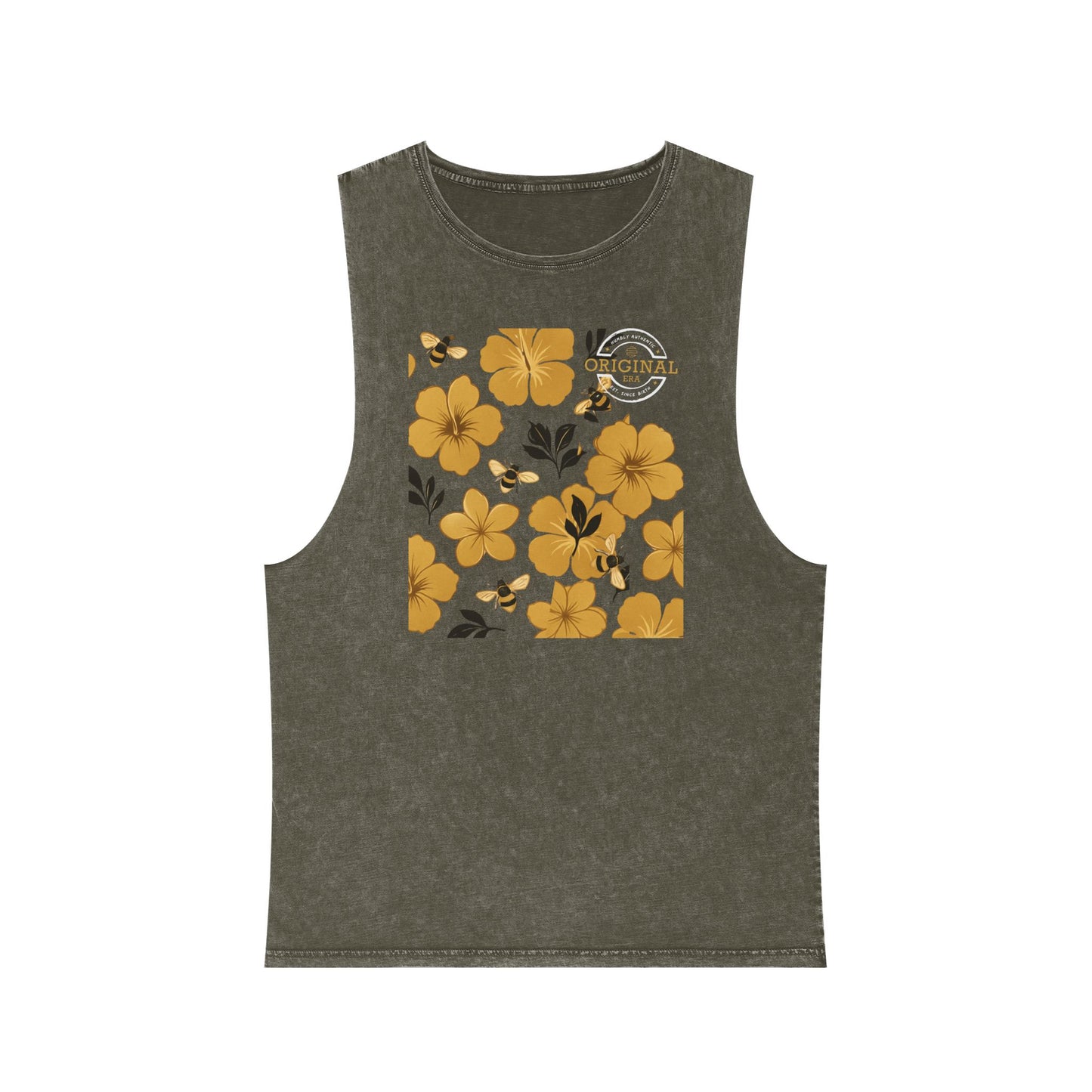 Unisex Humbly FloralBee Stonewash Vintage Tank Top