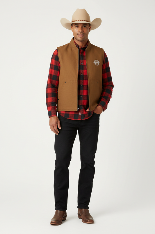 Humbly Embroidered Vest — Washed Duck Cloth