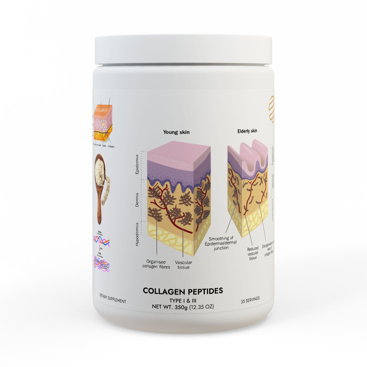 Collagen Peptides Powder — “Collagen For Younger Looking Skin” (Type I & III, 350g)