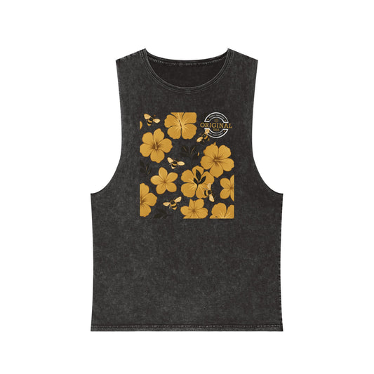 Unisex Humbly FloralBee Stonewash Vintage Tank Top