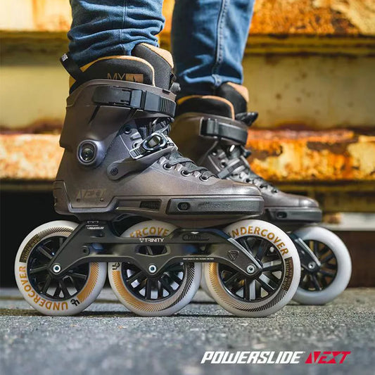 Powerslide NEXT Trinity Inline Skates, 3×125mm Racing Wheels, Freestyle & Speed Skating