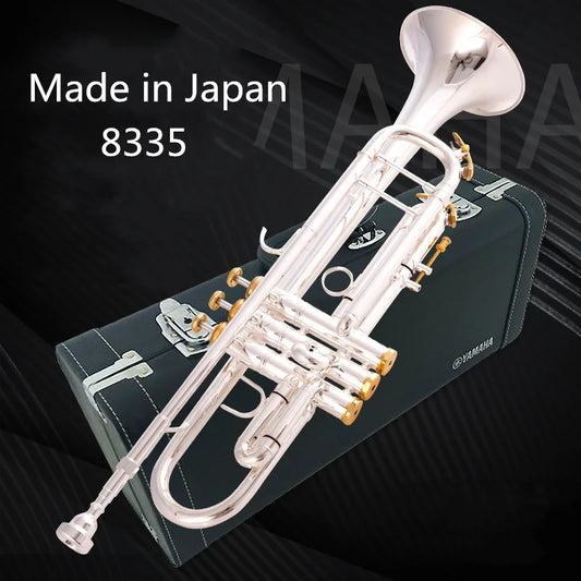 Made in Japan quality 8335 Bb Trumpet B Flat Brass Silver Plated Professional Trumpet Musical Instruments with Leather Case