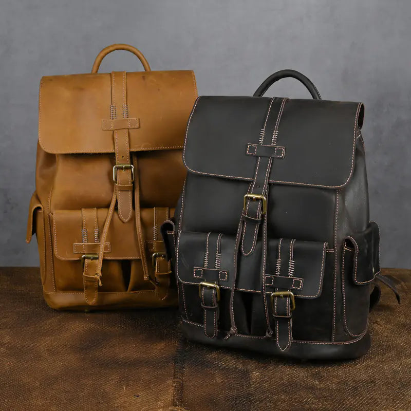 Large Capacity Leather School Travel Bag