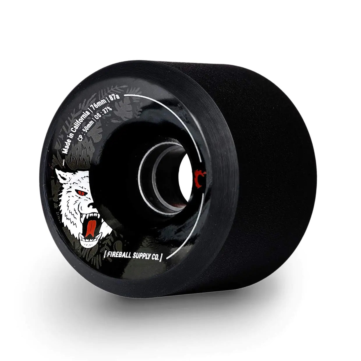 Fireball 76mm Cruiser Wheels 87a - Made in USA, Downhill Skateboarding (4-Pack) (Black)