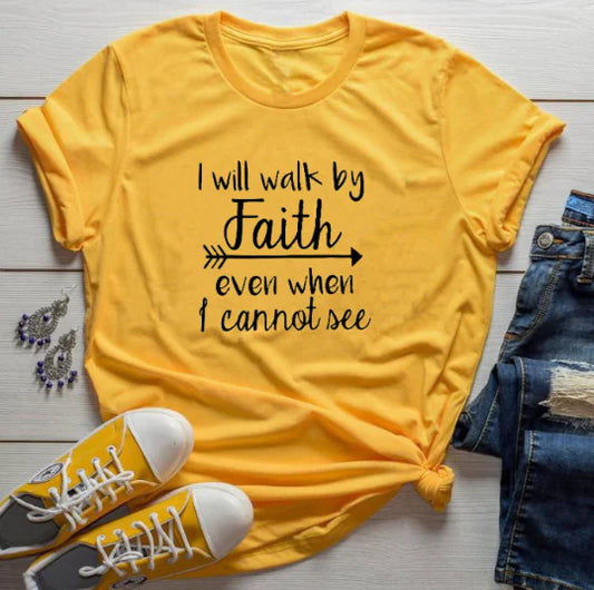 Unisex Will Walk By Faith Graphic T-Shirt
