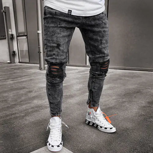 Acid Wash Black Jeans