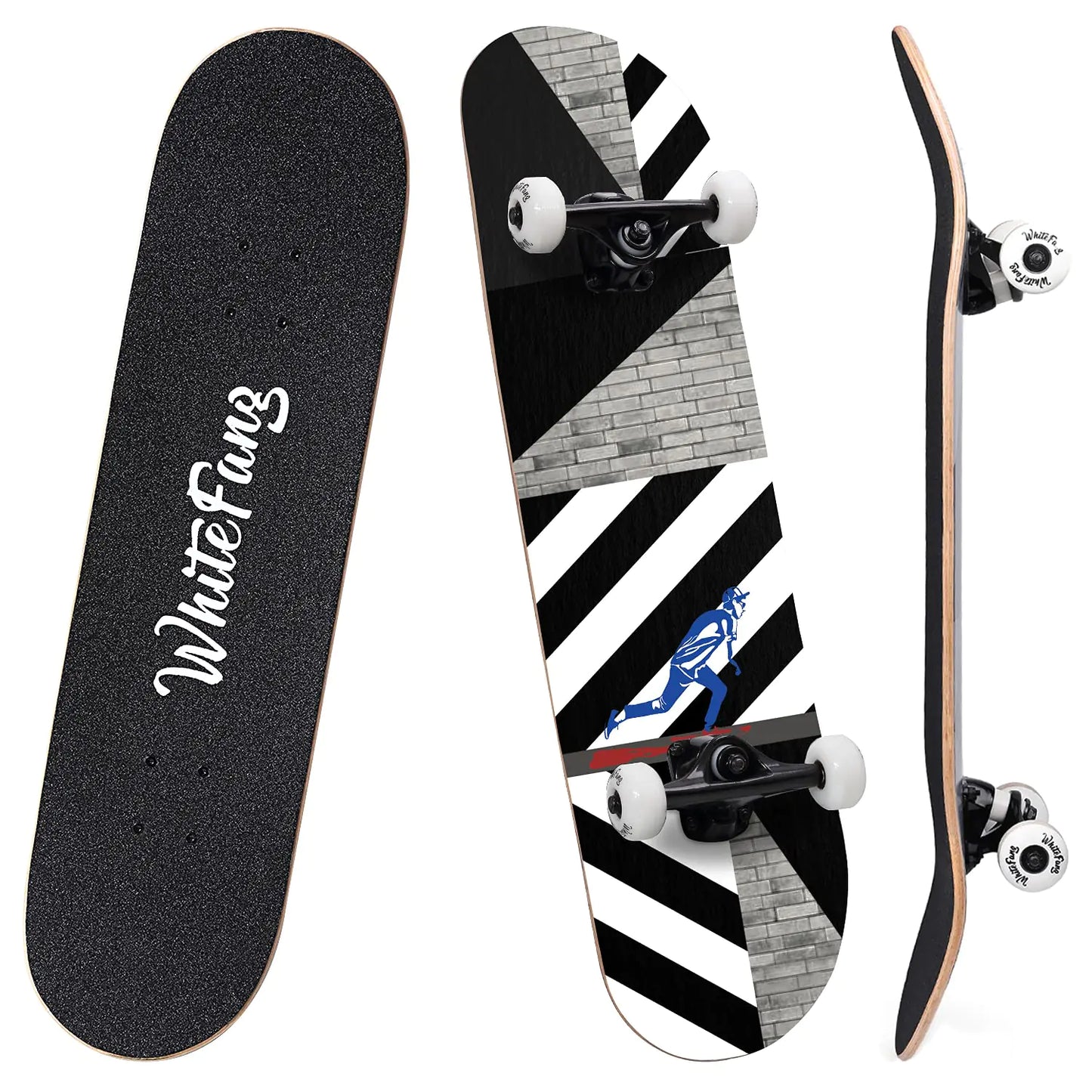 MapleRush Beginner Skateboard – Complete 31x7.88 Dual Kick Board