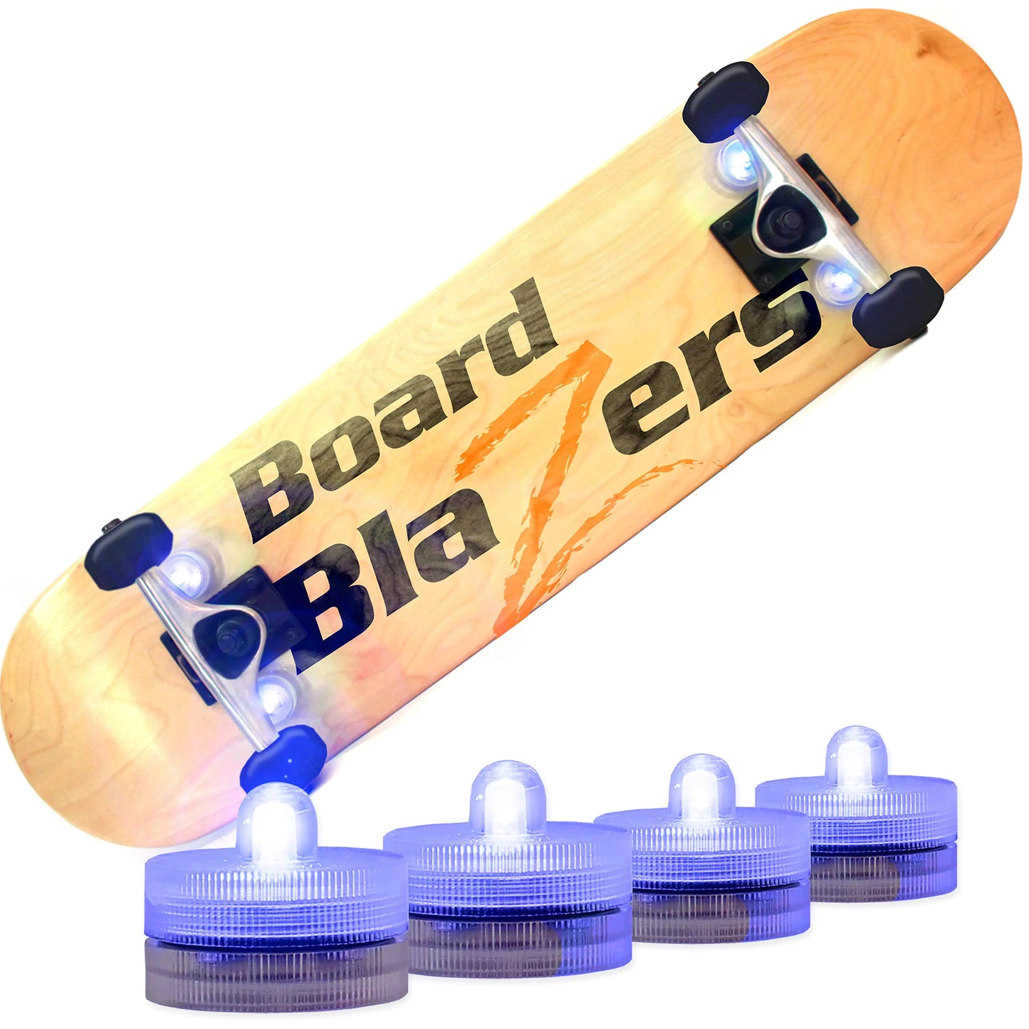 Blazing Blue LED Underglow Lights for Skateboards Longboards Scooters - Original Skateboard Accessories - Great Gift for Skateboarders