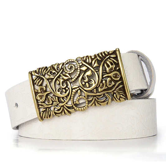 Women's Leather Casual Decorative Denim Belt