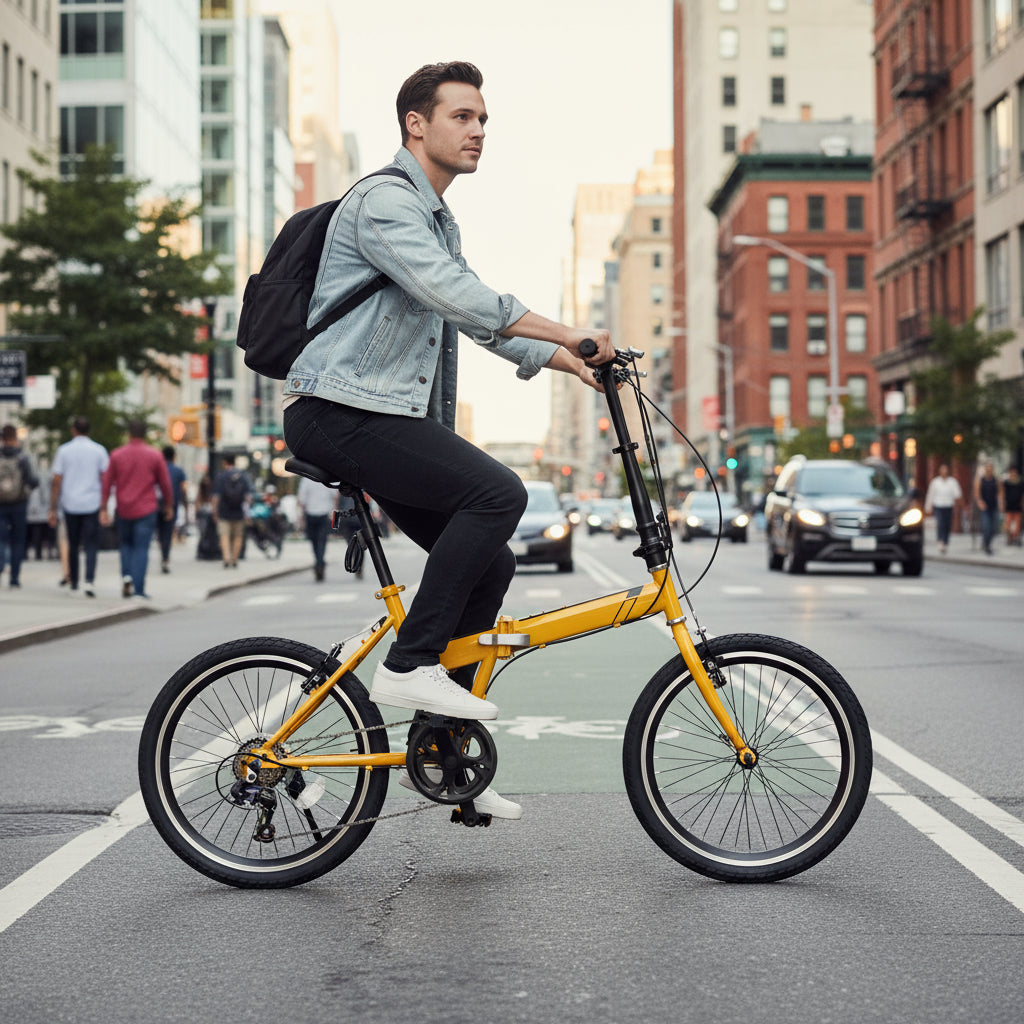 YITAHOME 20" 7-Speed Foldable Cruiser Bike