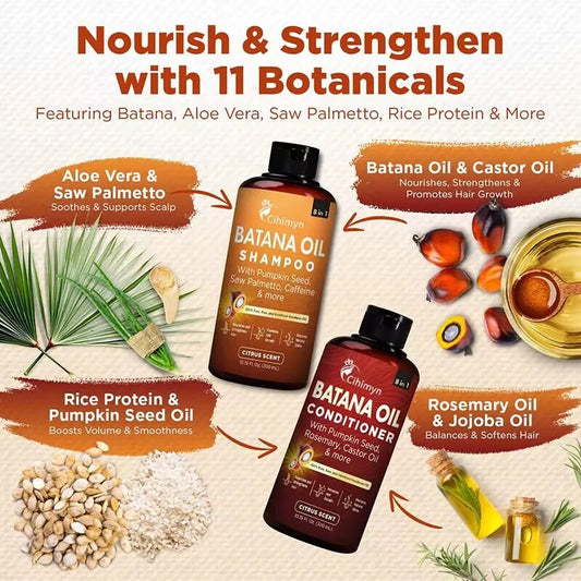 Batana Thick Foam Shampoo and Conditioner - Fresh Fragrance