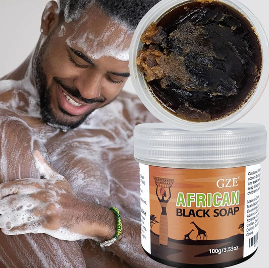 GZE 3-in-1 Face African Black Soap - Natural Ingredients