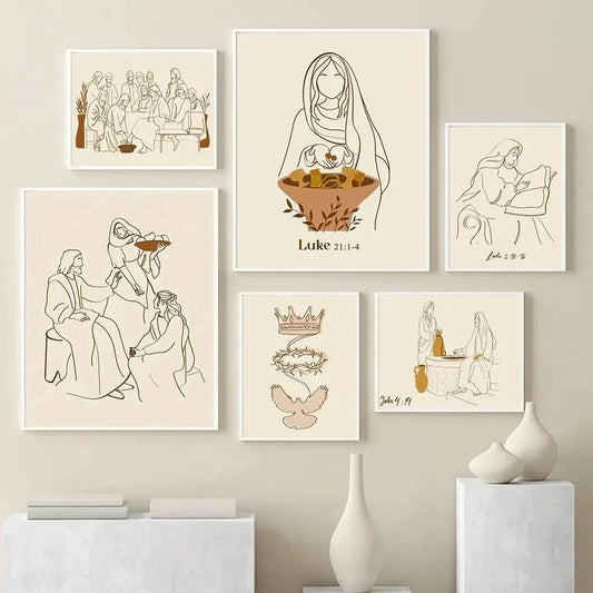 Jesus Holy Spirit Boho Style Wall Art - Canvas Print