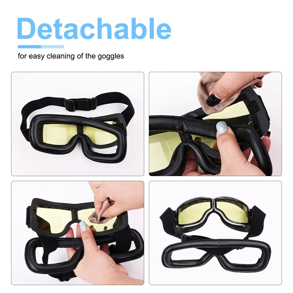 Retro Motorcycle Helmet Goggles