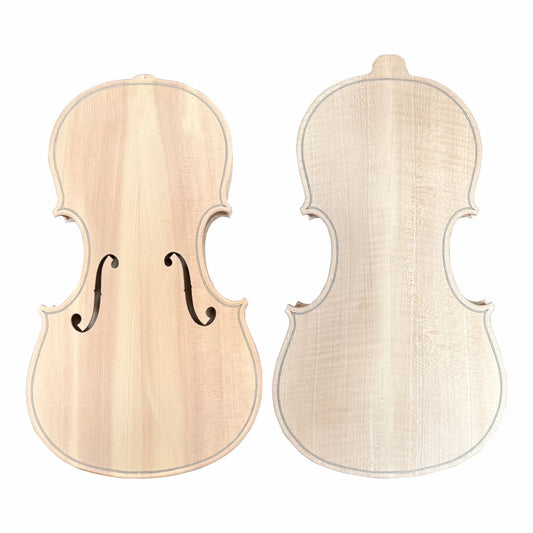 4/4Unfinished White Violin ,Natural Dried Maple Back, Spruce Top,solid wood DIY white violino Ebony accessories,Factory