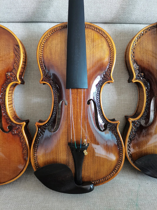 Professional Italian Hand Carved European Spruce 4/4 Retro Coffee Violin - Strong Tone
