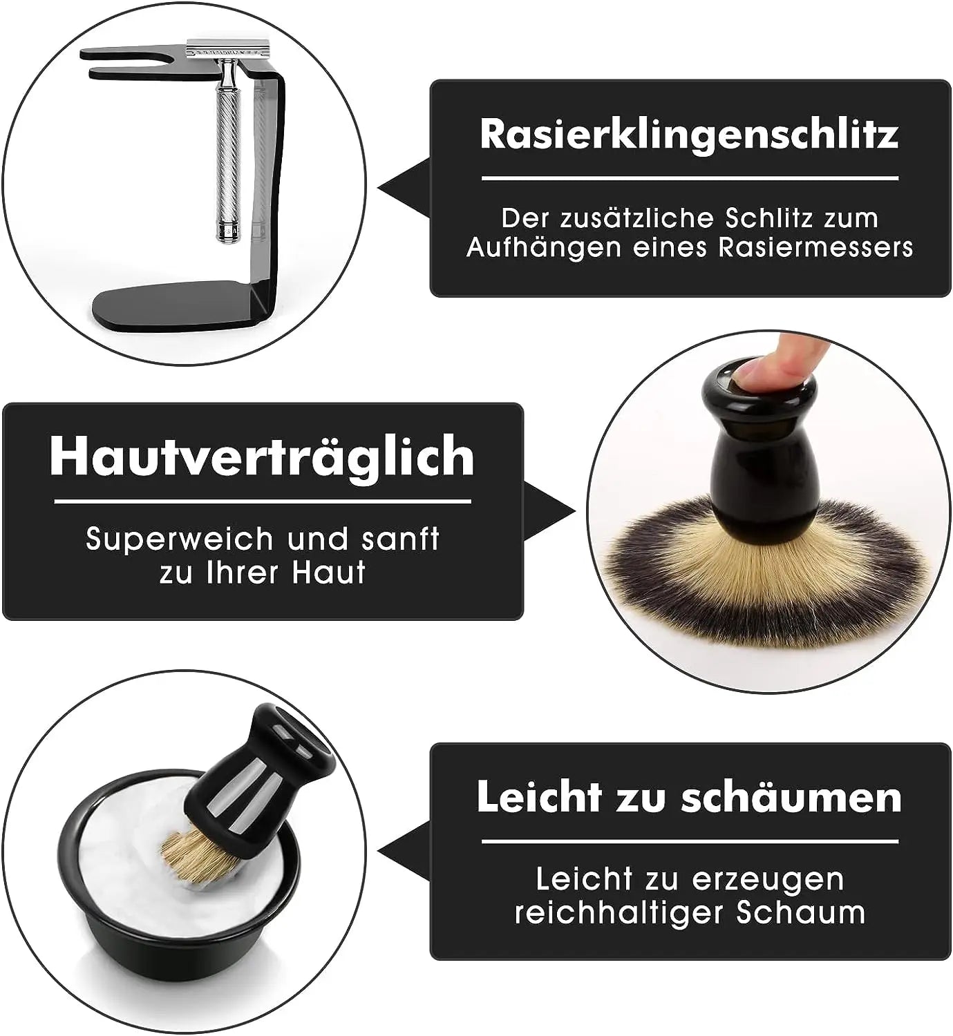 3-in-1 Shaving Shaving Brush Set