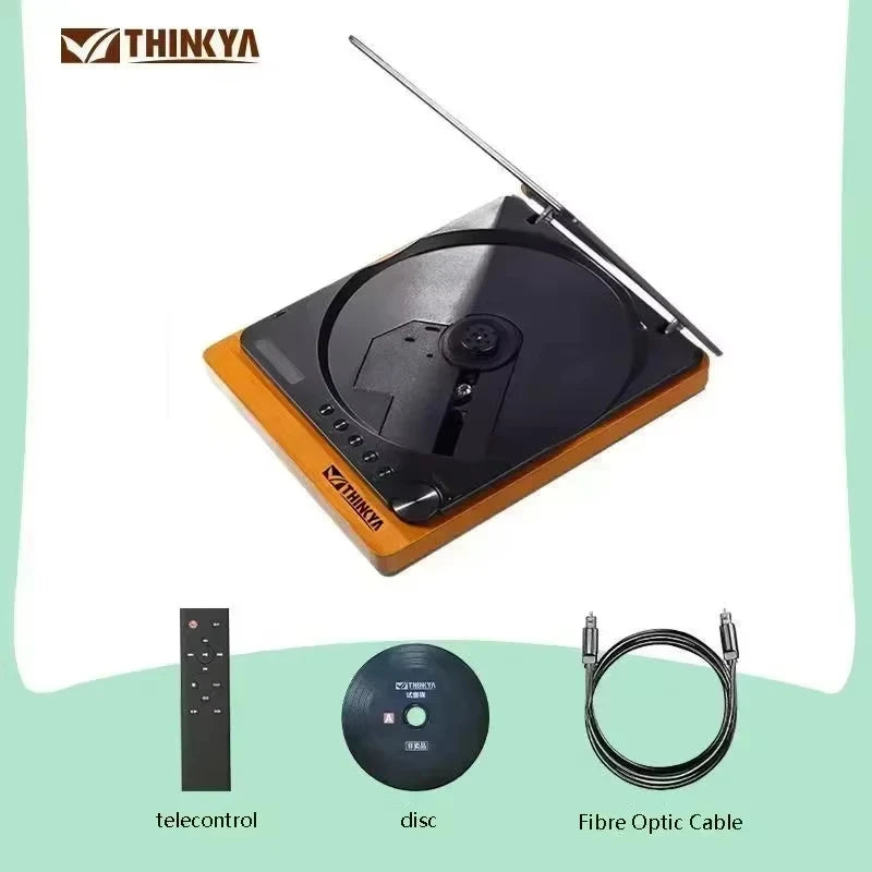 Newest THINKYA JA-310R Wooden Retro Bluetooth 5.1 Lossless HIFI CD Player - USB/Remote Control Optical Output