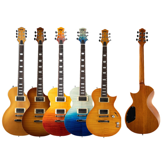 Eart Guitars EGLP-620 Flame Maple Top Locking Tuners Coil Split Pickups Electric Guitar