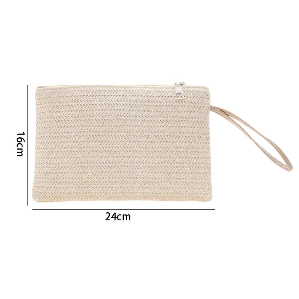 Women's Straw Clutch Wallet Purse