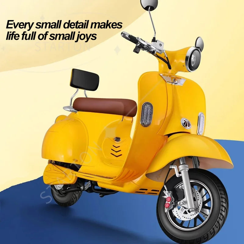 Retro Electric Moped Scooter – 10 Inch Fat Tire Electric Bike with Smart Features for Adults & Urban Commuting