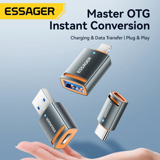 Essager USB3.0 OTG Adapter Type-C USB-A Micro Female to USB Micro iP Type-C Male Converter For Macbook /Xiaomi/iPhone