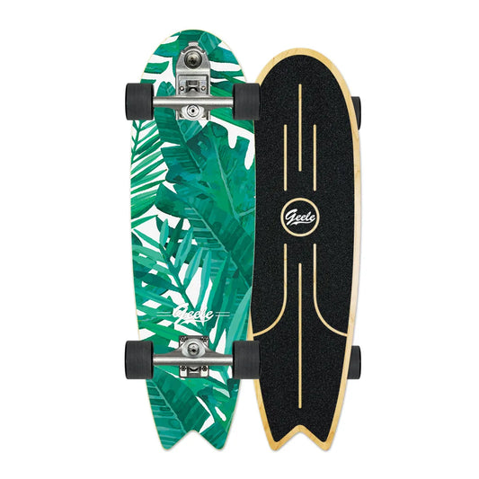 V7 33-Inch Surfskate Longboard, No-Push Fish Tail Pumping Board for Adults