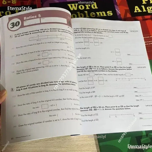 Kumon GEOMETRY Junior High/Middle School Mathematics Exercise Practice Grade 6-8 - 5 Books/Set