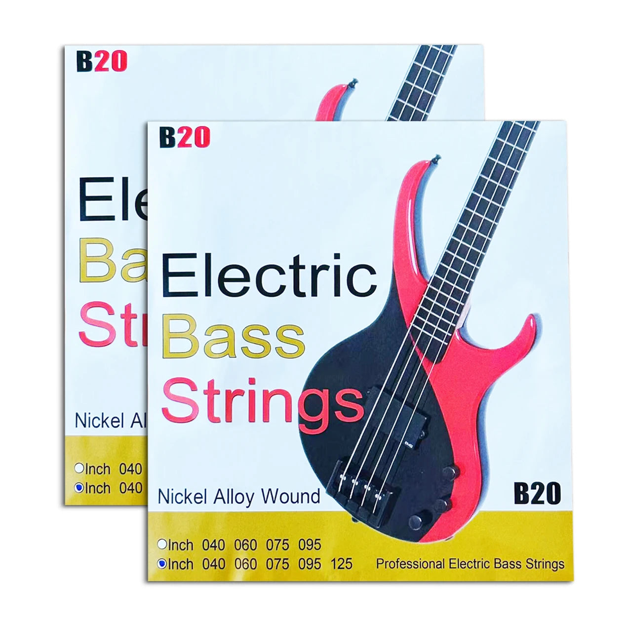 B20 Nickel Alloy Wound Electric Bass Strings Set - (40-95/40-125)