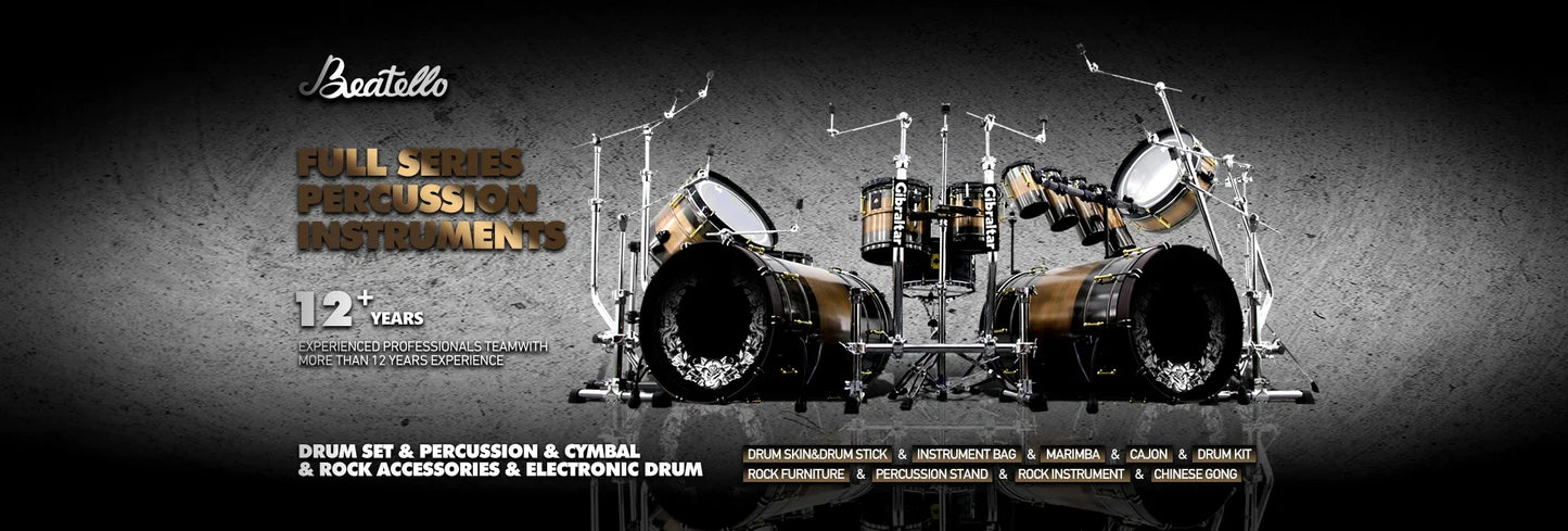 JBK Professional Percussion Low Frequency Full Sizes 5 Piece Drum Set - Portable Tablet Pads