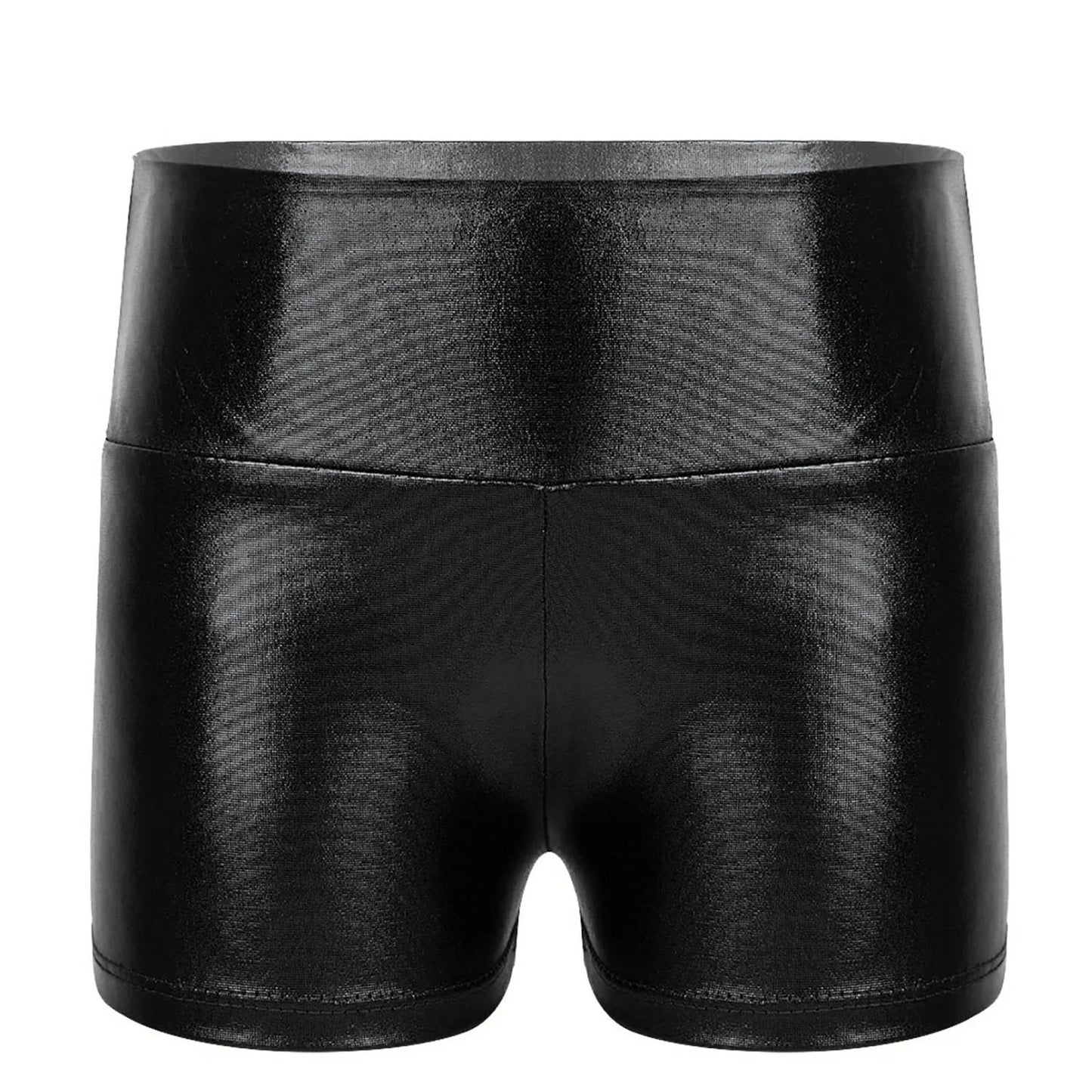 Kids Metallic Shiny High Waist Dance Shorts - Girls