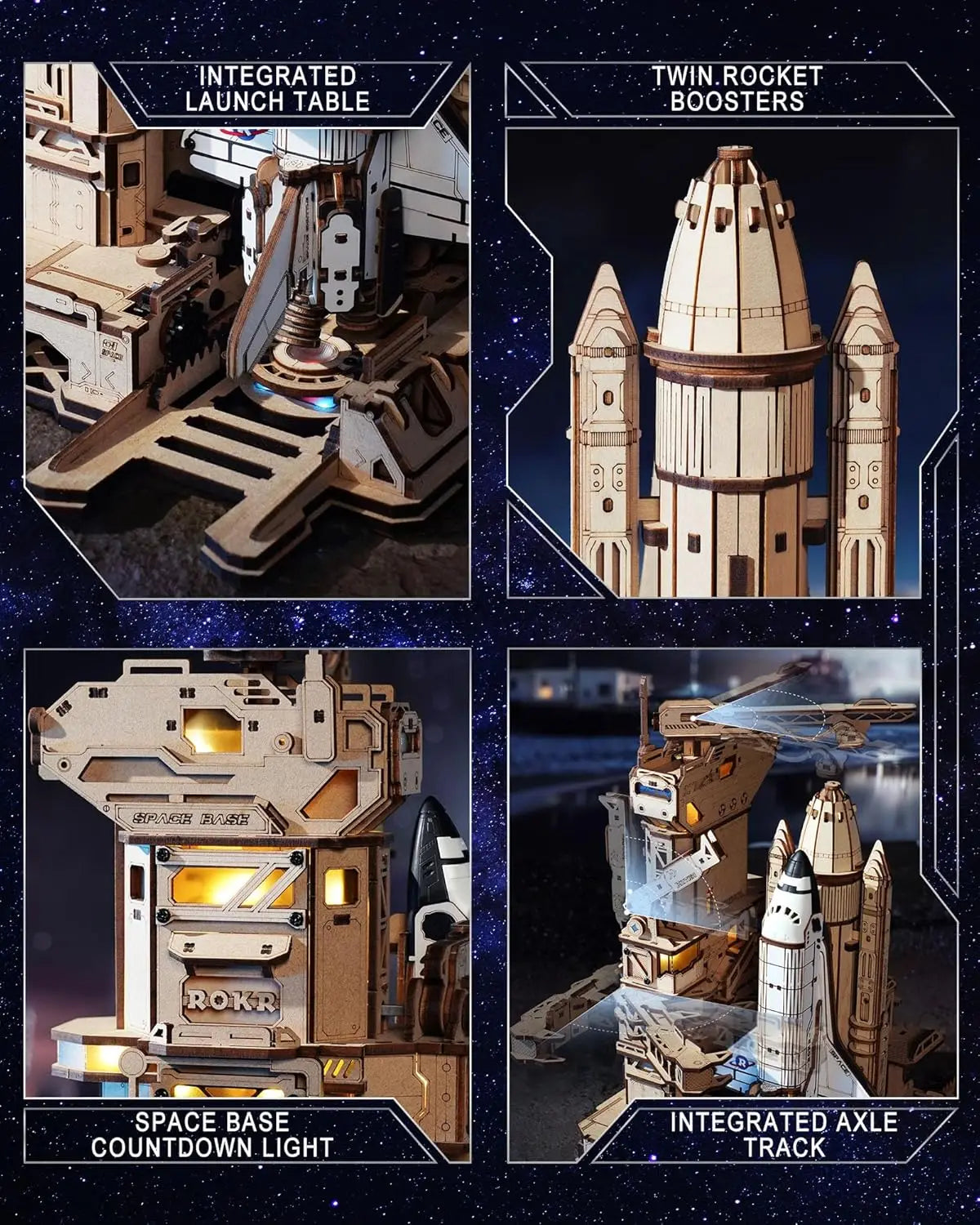 Robotime Rokr 3D Wooden Puzzle Space Shuttle Model Kits For Adults To Build STEM Toy Gift LKA02