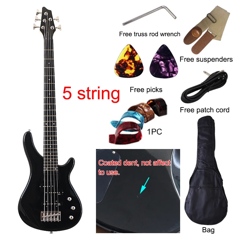 43" Custom Electric Bass Guitars - Zebrawood