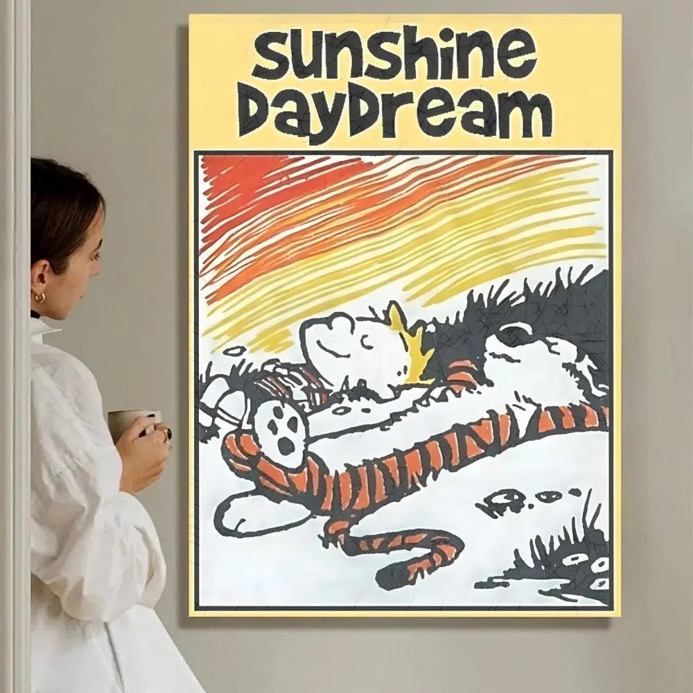 Anime Calvin And Hobbes Poster Wall Art