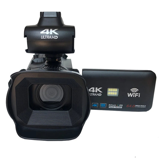 WIFI Camcorder | 4K Video Camera 64MP 60FPS HD Auto Focus, 4.0" Touch Screen 18X Zoom | Vlogging/ Live Streaming