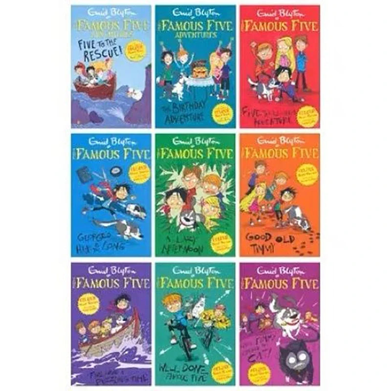 The Famous Five Adventures Collection by Enid Blyton | Children Picture Book Detective Stories - 9 Books/Set