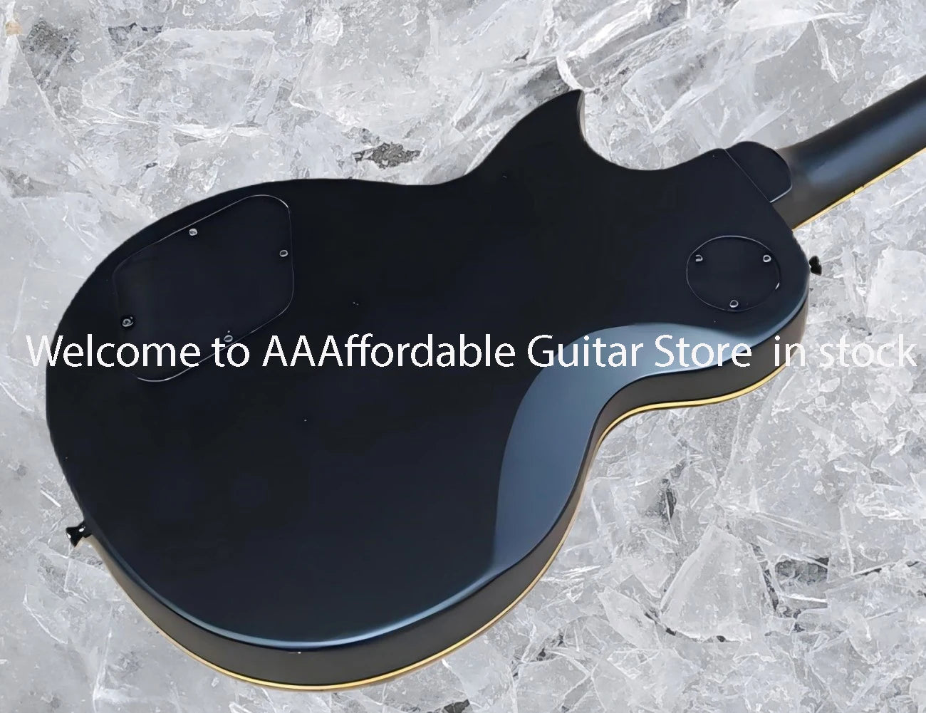 Elegant IRON CROSS SW Old Electric Guitar Yellow Striped Cross,Black Body and Black Hardwares,Special Frets Inlay,#02589