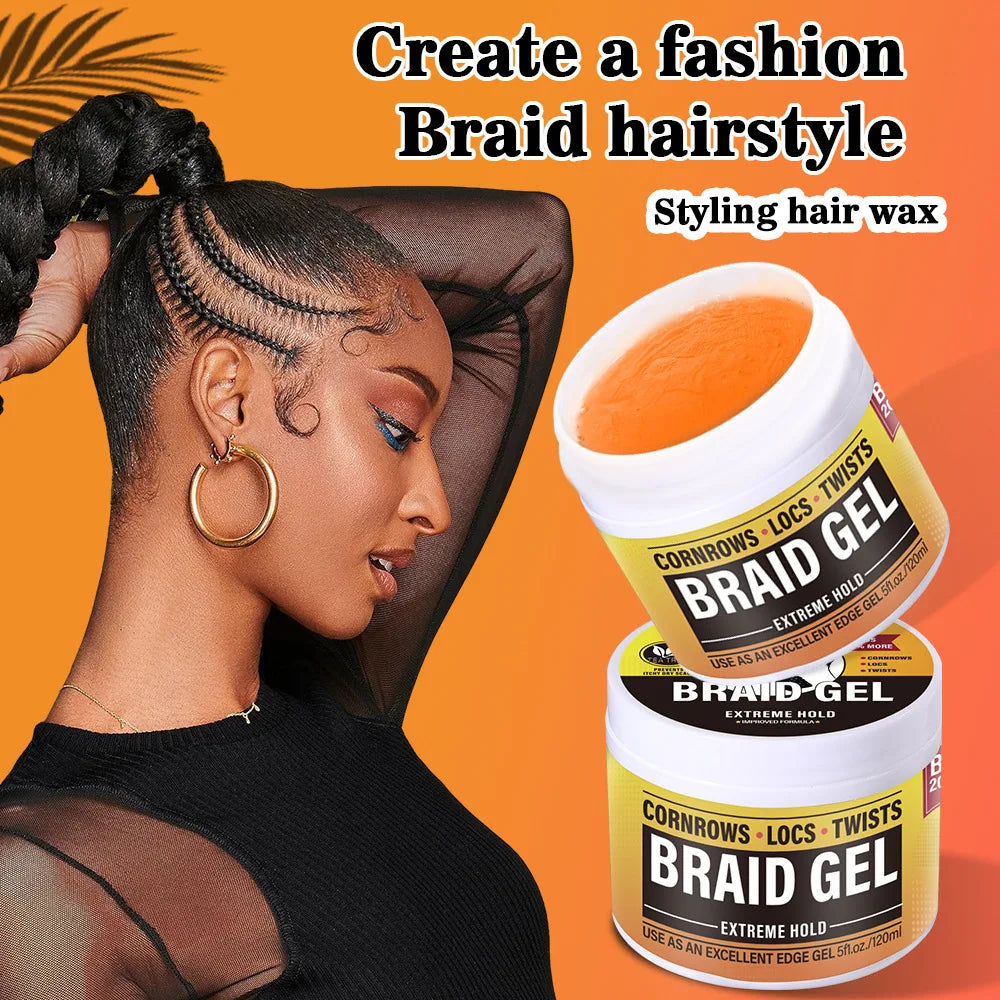 Strong Hold, Moisturizing Braid Gel for Styling - Light Scent, Retro Look