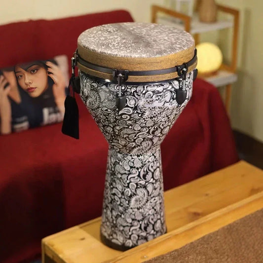12" Djembe African Drum - Colorful Art Patterns