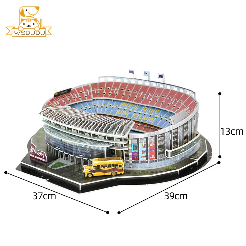 3D Football Stadium Paper Model Puzzle | Architecture Kit